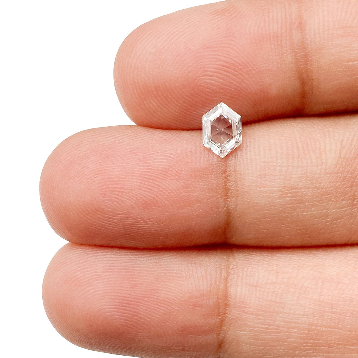 0.39ct | F/SI1 Hexagon Shape Step Cut Diamond - Modern Rustic Diamond