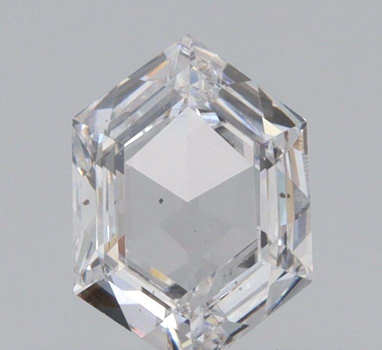 0.39ct | F/SI1 Hexagon Shape Step Cut Diamond - Modern Rustic Diamond