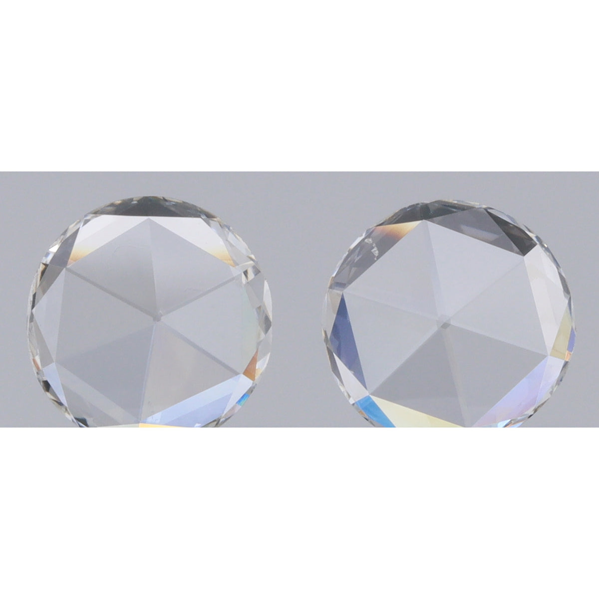 0.40cttw | G-H VS2-SI1 Round Shape Rose Cut Diamond Matched Pair - Modern Rustic Diamond