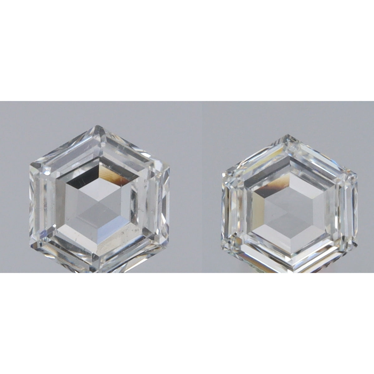 0.42cttw | F VS2 Hexagon Shape Step Cut Diamond Matched Pair - Modern Rustic Diamond