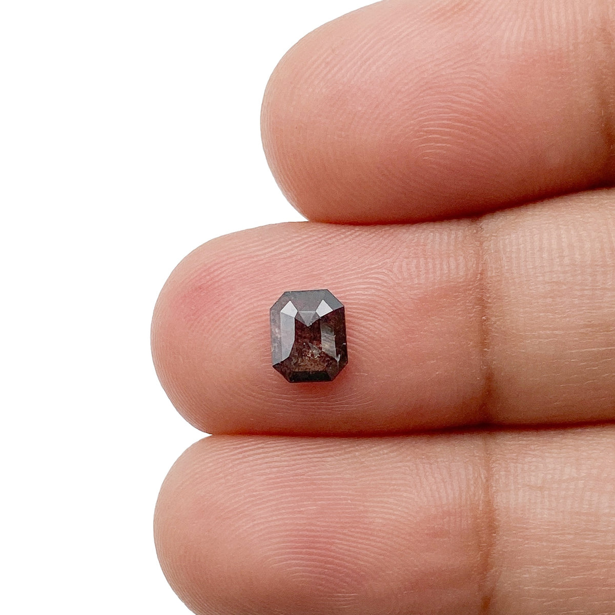 0.50ct | Salt & Pepper Emerald Shape Step Cut Diamond - Modern Rustic Diamond