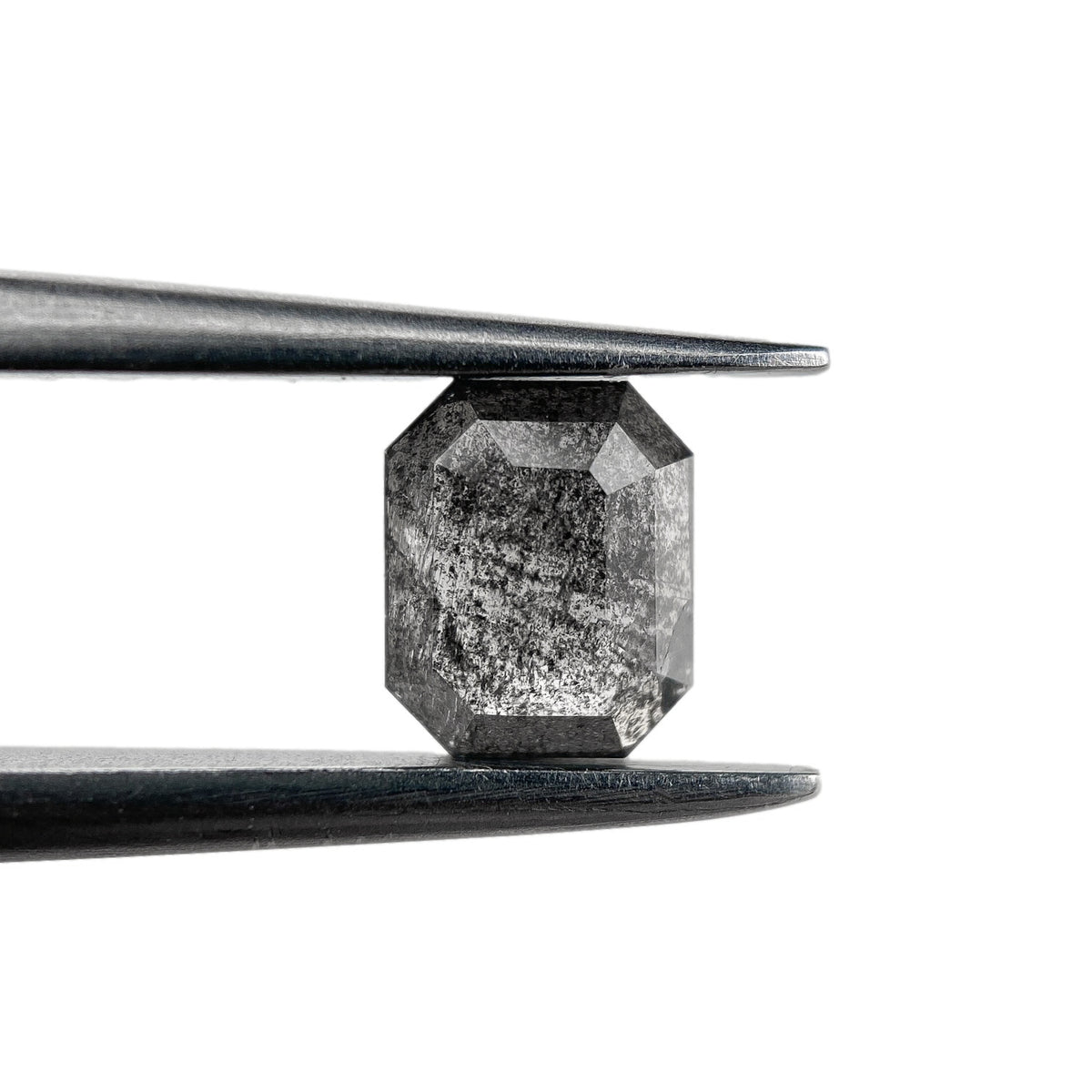 0.50ct | Salt & Pepper Emerald Shape Step Cut Diamond - Modern Rustic Diamond