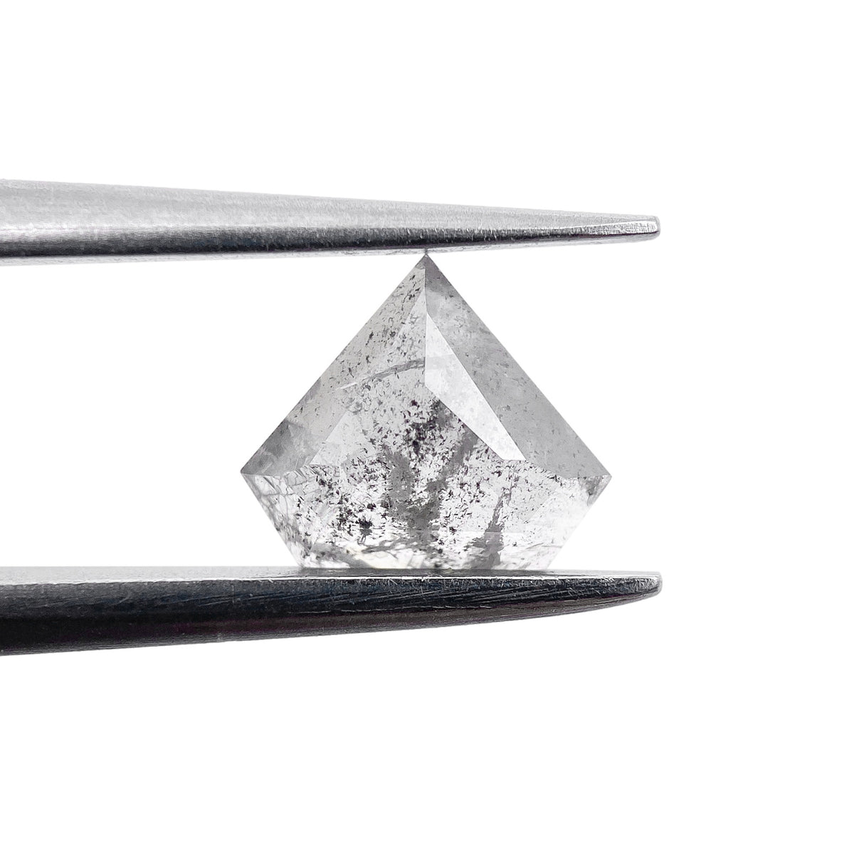 0.52ct | Salt & Pepper Shield Shape Rose Cut Diamond - Modern Rustic Diamond