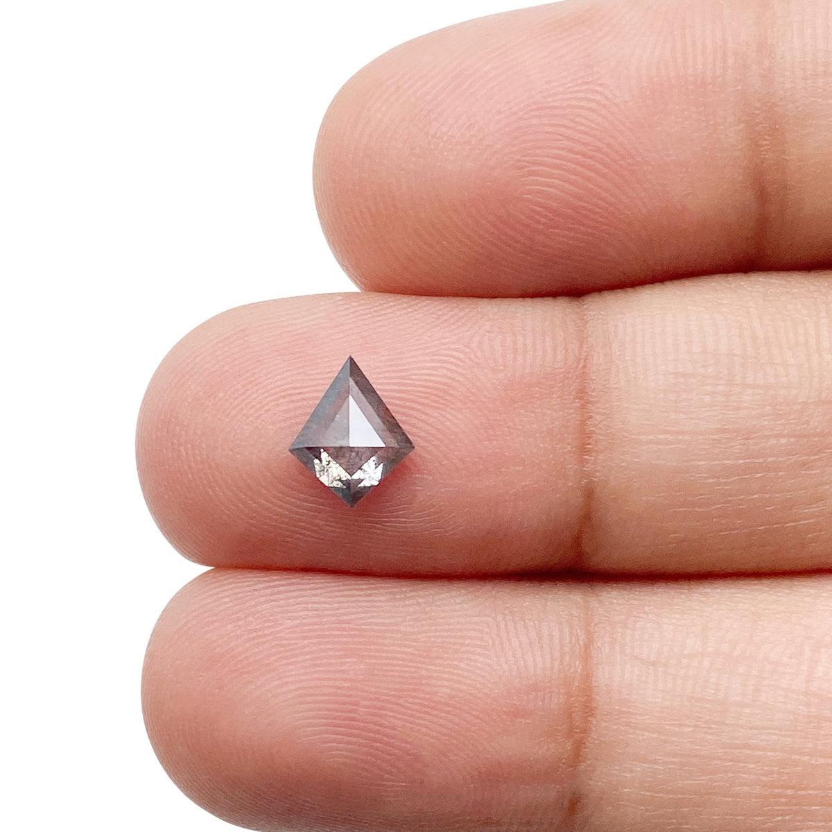 0.54ct | Salt & Pepper Kite Shape Rose Cut Diamond - Modern Rustic Diamond