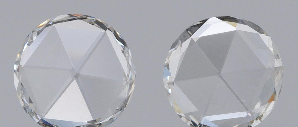 0.56cttw | G-H VS2 Round Shape Rose Cut Diamond Matched Pair - Modern Rustic Diamond