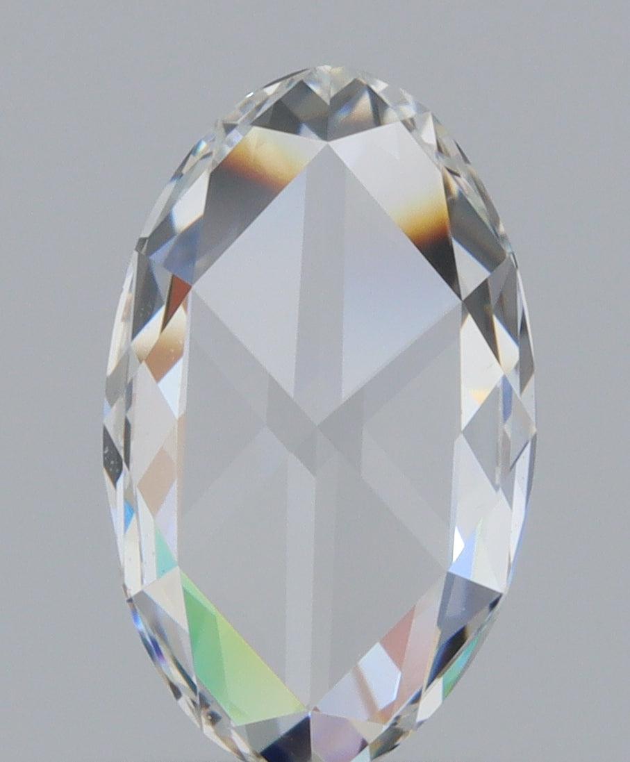 0.57ct | E/VVS2 Oval Shape Rose Cut Diamond-Modern Rustic Diamond