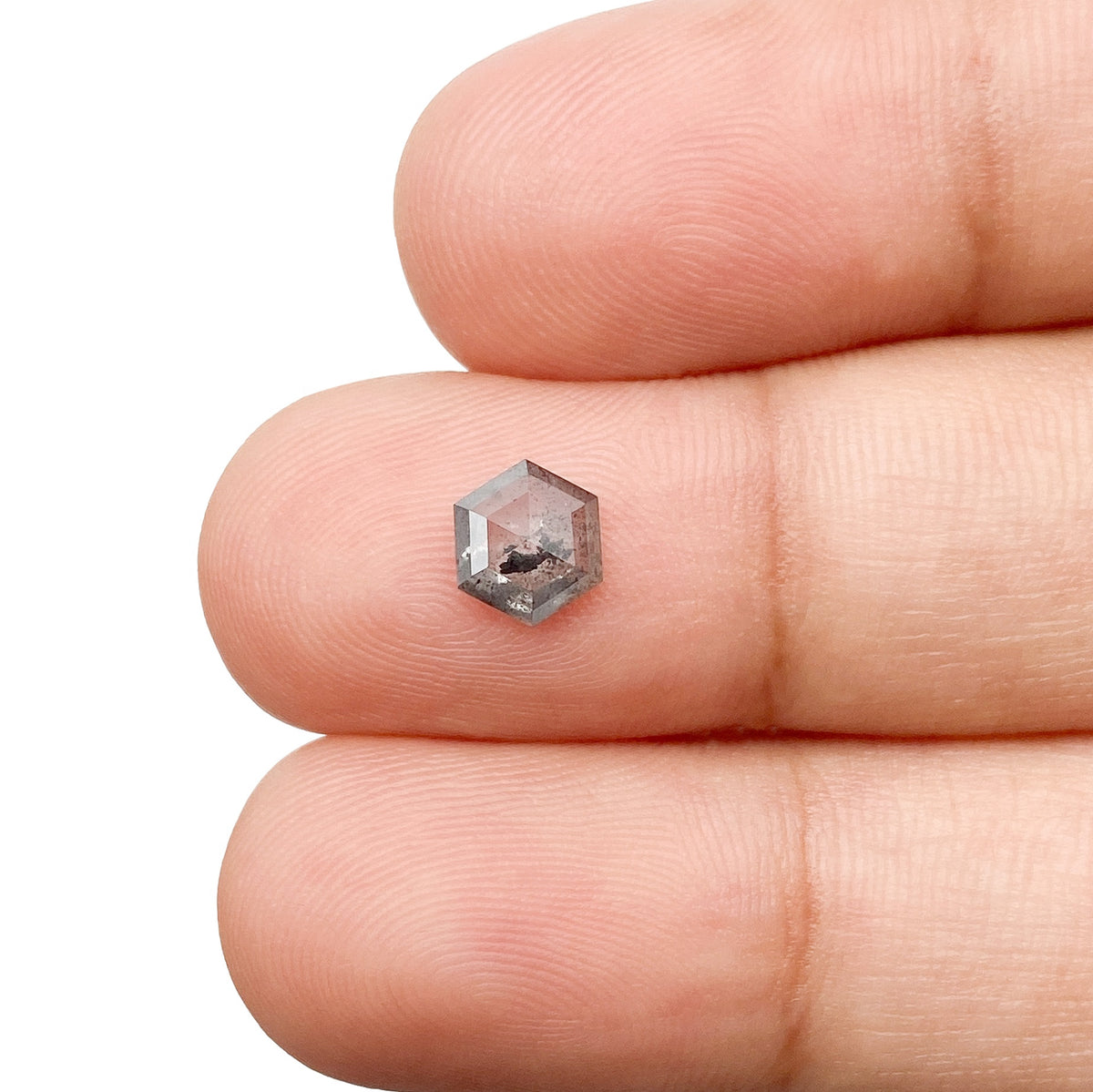 0.57ct | Rustic  Hexagon Shape Rose Cut Diamond - Modern Rustic Diamond