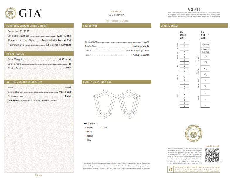 0.58ct | D/VS2 Kite Shape Portrait Cut Diamond (GIA) - Modern Rustic Diamond