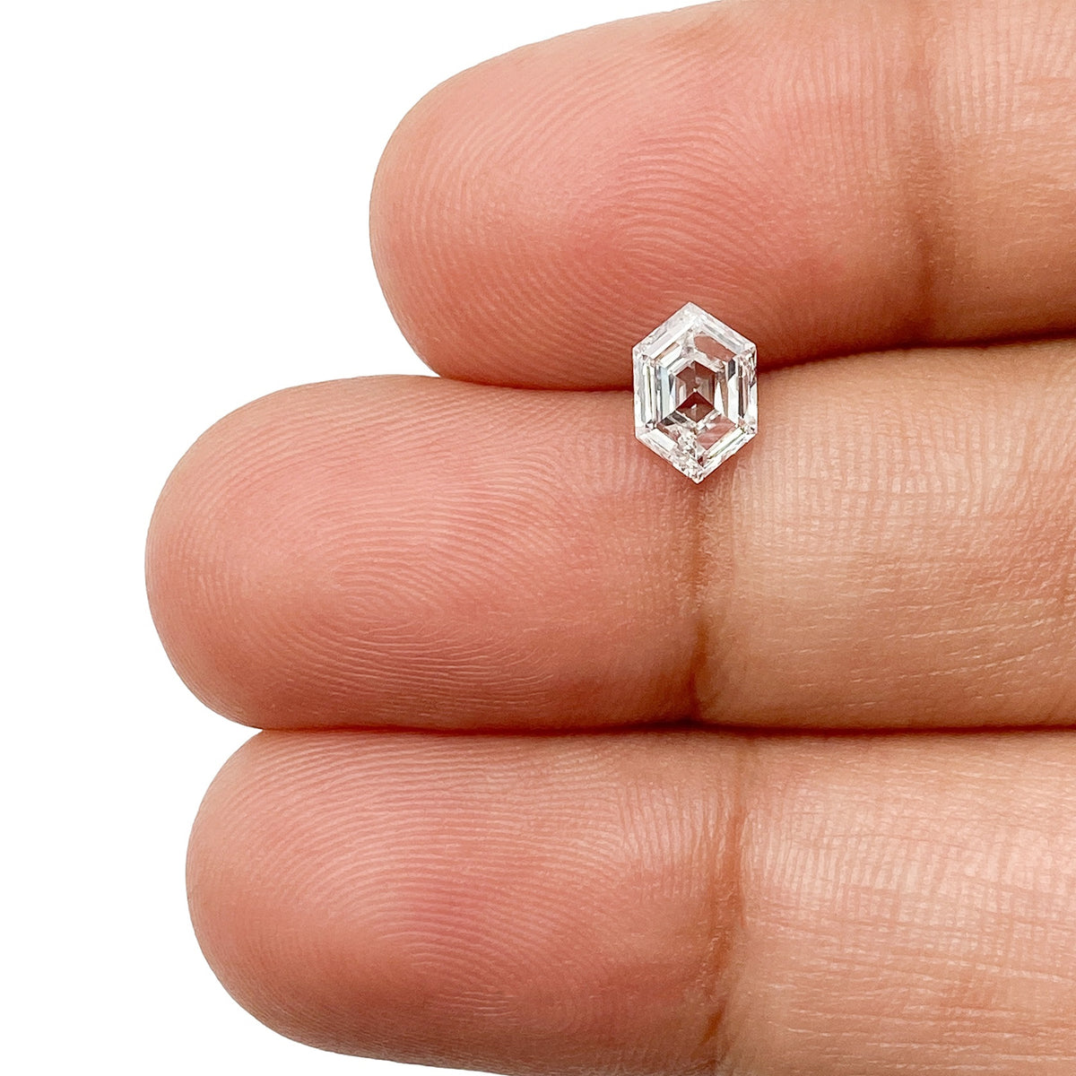 0.58ct | E/I1 Hexagon Shape Step Cut Diamond - Modern Rustic Diamond