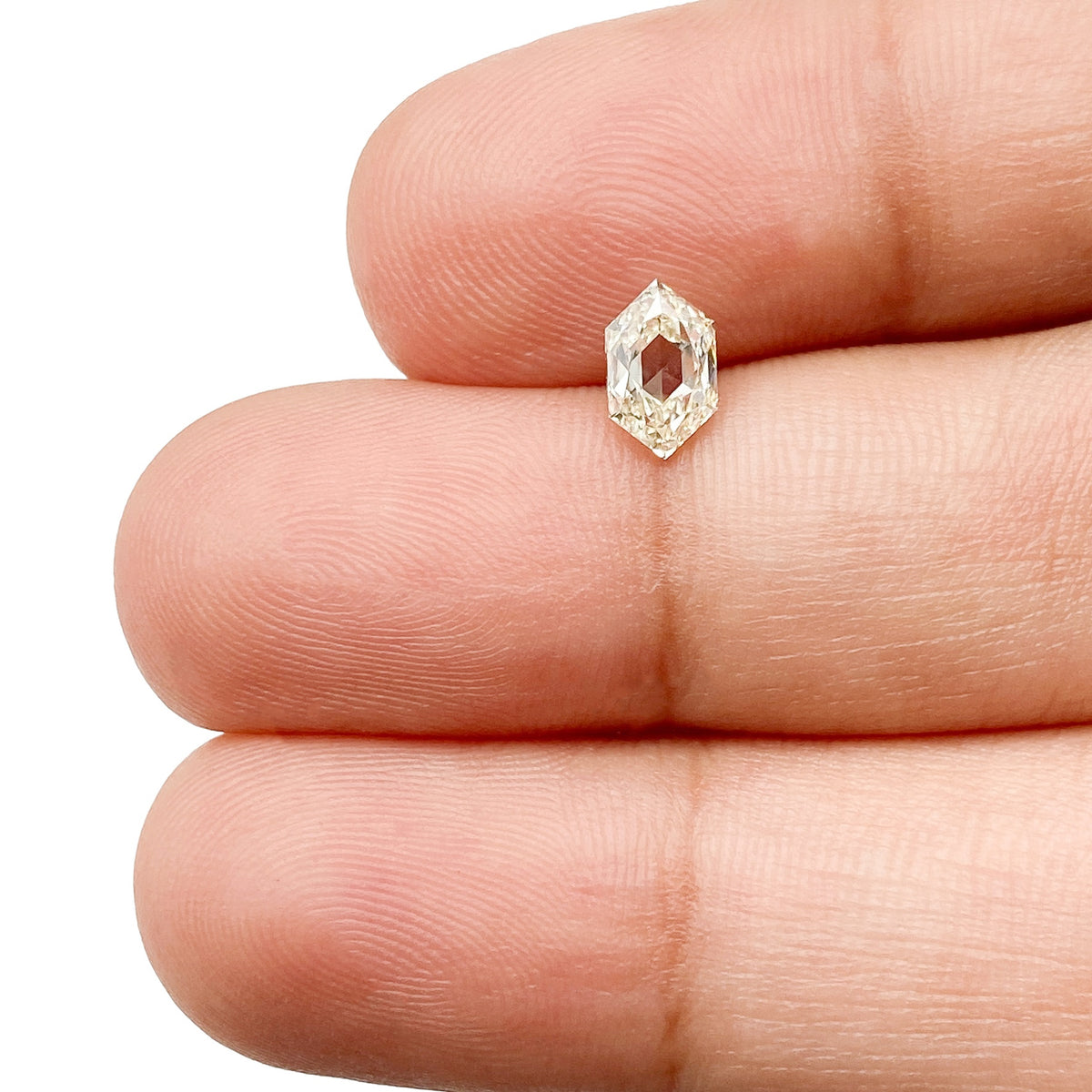 0.58ct | L/VS1 Hexagon Shape Rose Cut Diamond - Modern Rustic Diamond