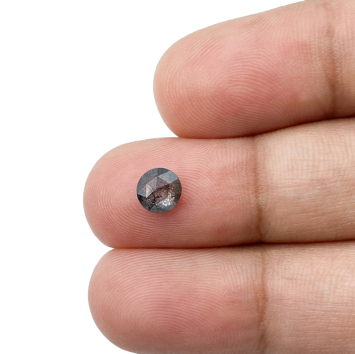 0.58ct | Salt & Pepper Round Shape Rose Cut Diamond - Modern Rustic Diamond