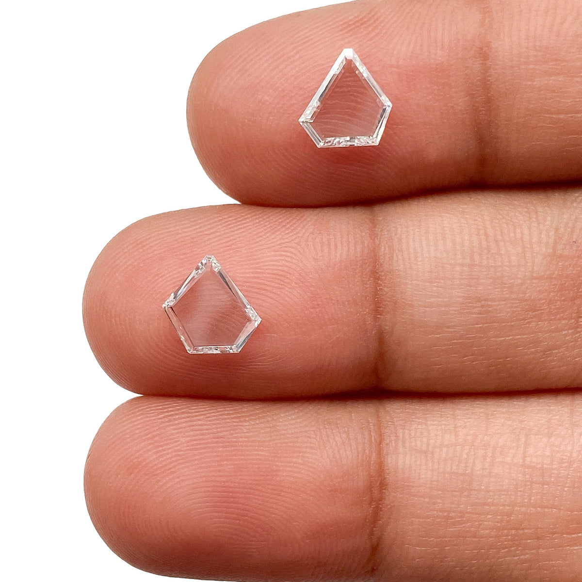 0.60cttw | F VS2 Shield Shape Brilliant Cut Diamond Matched Pair - Modern Rustic Diamond