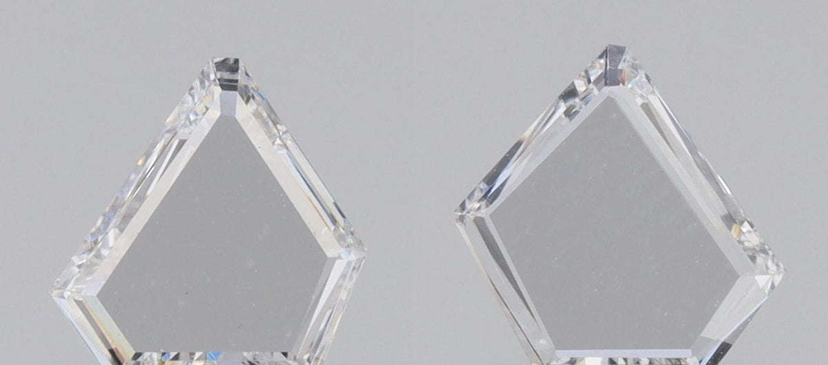 0.60cttw | F VS2 Shield Shape Brilliant Cut Diamond Matched Pair - Modern Rustic Diamond