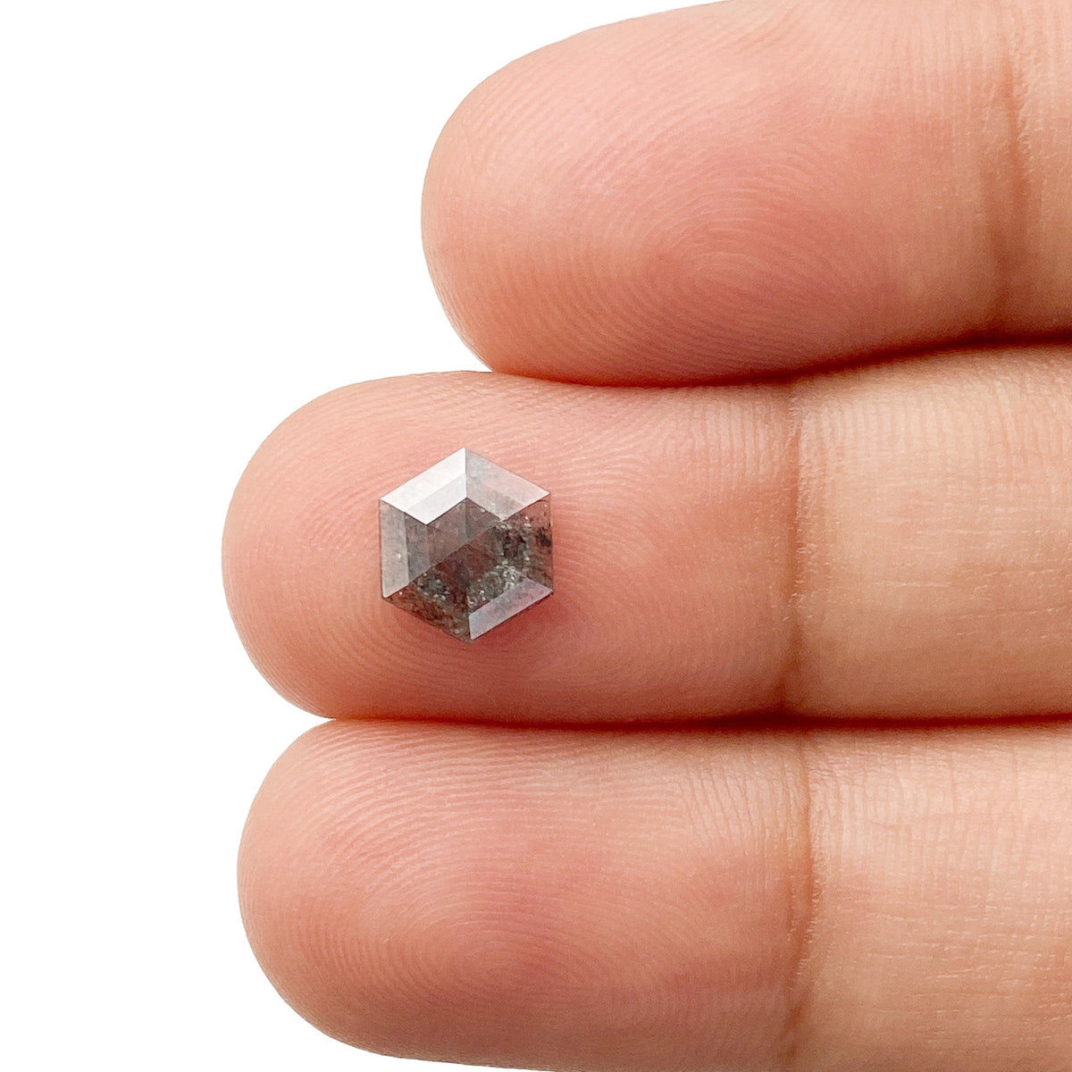 0.61ct | Rustic  Hexagon Shape Rose Cut Diamond - Modern Rustic Diamond