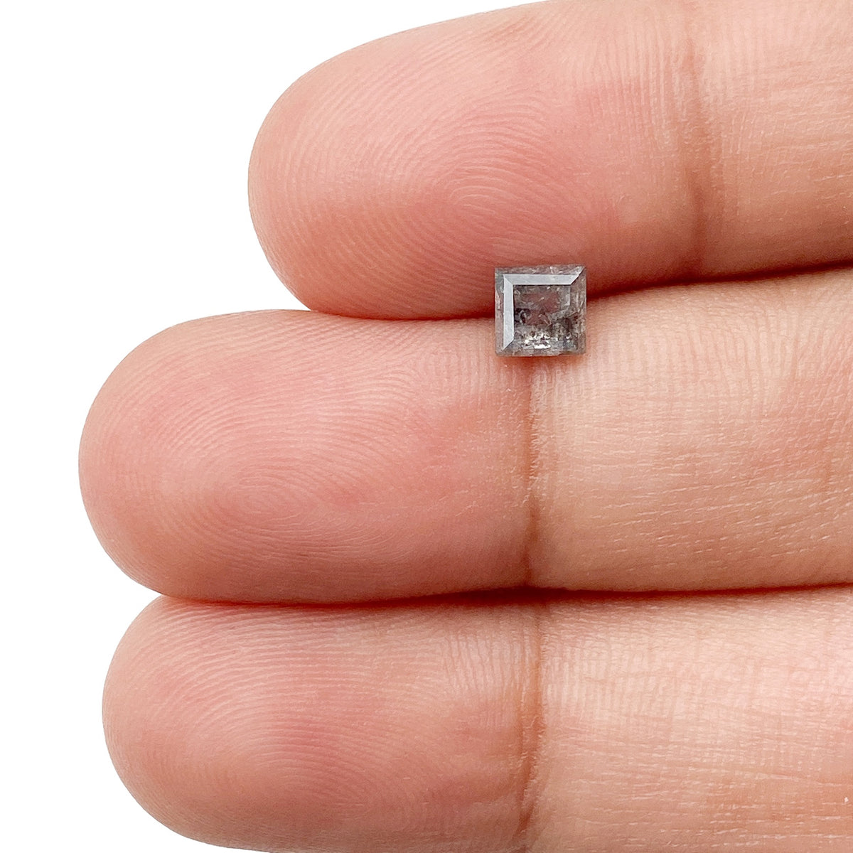 0.61ct | Salt & Pepper Lozenge Shape Step Cut Diamond - Modern Rustic Diamond