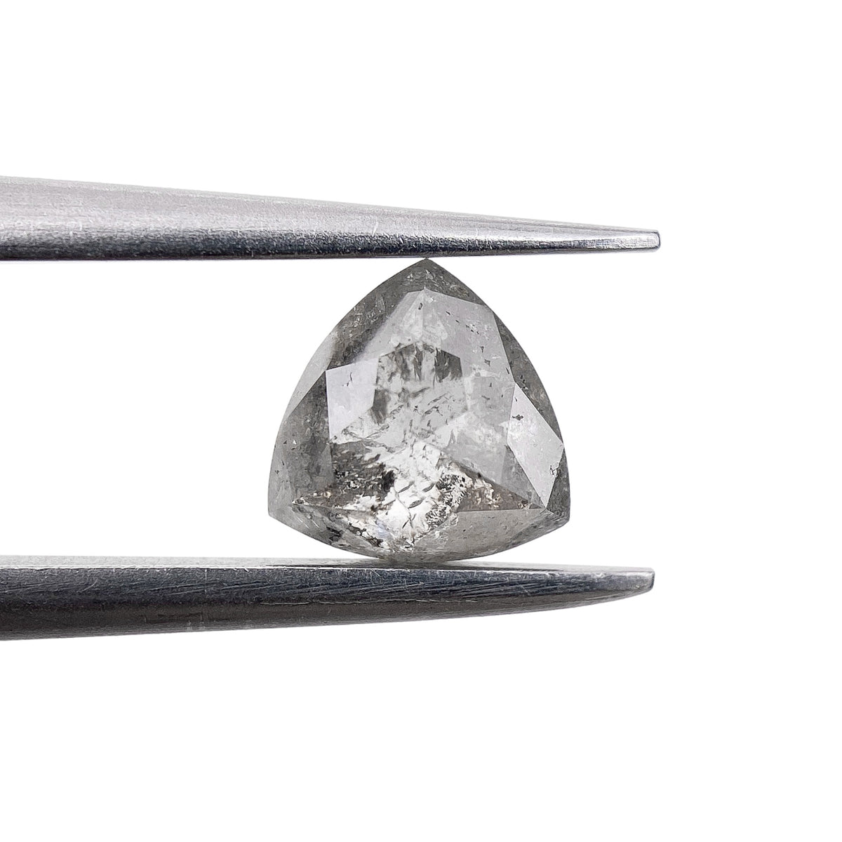 0.61ct | Salt & Pepper Triangular Shape Rose Cut Diamond - Modern Rustic Diamond