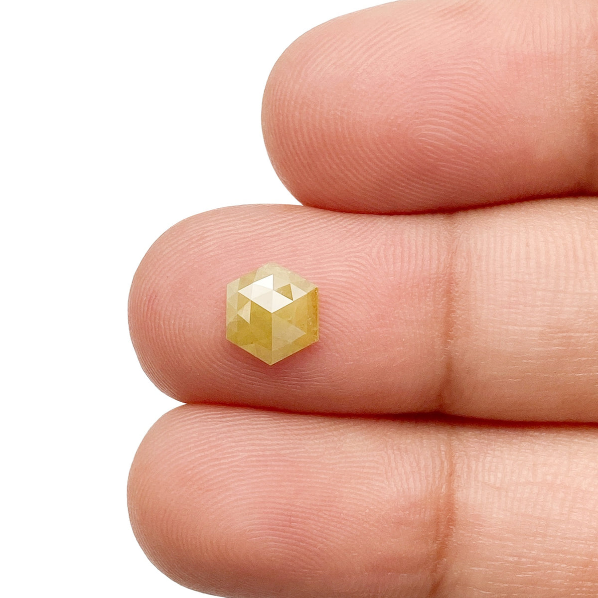 0.62ct | Rustic  Hexagon Shape Rose Cut Diamond - Modern Rustic Diamond