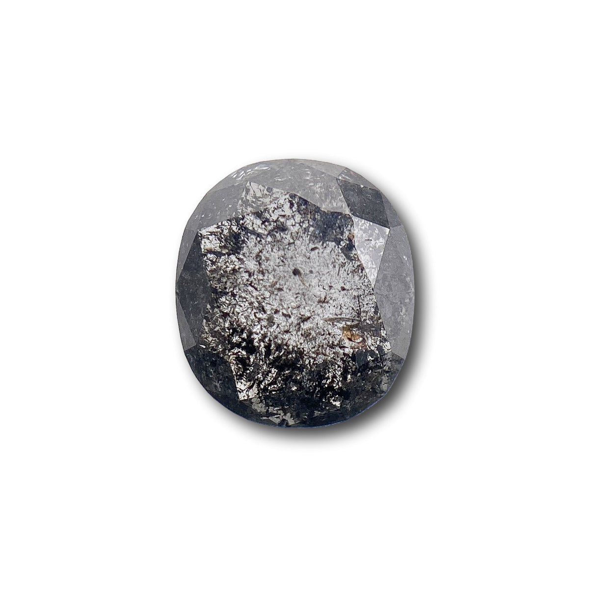 0.62ct | Salt & Pepper Cushion Shape Rose Cut Diamond - Modern Rustic Diamond
