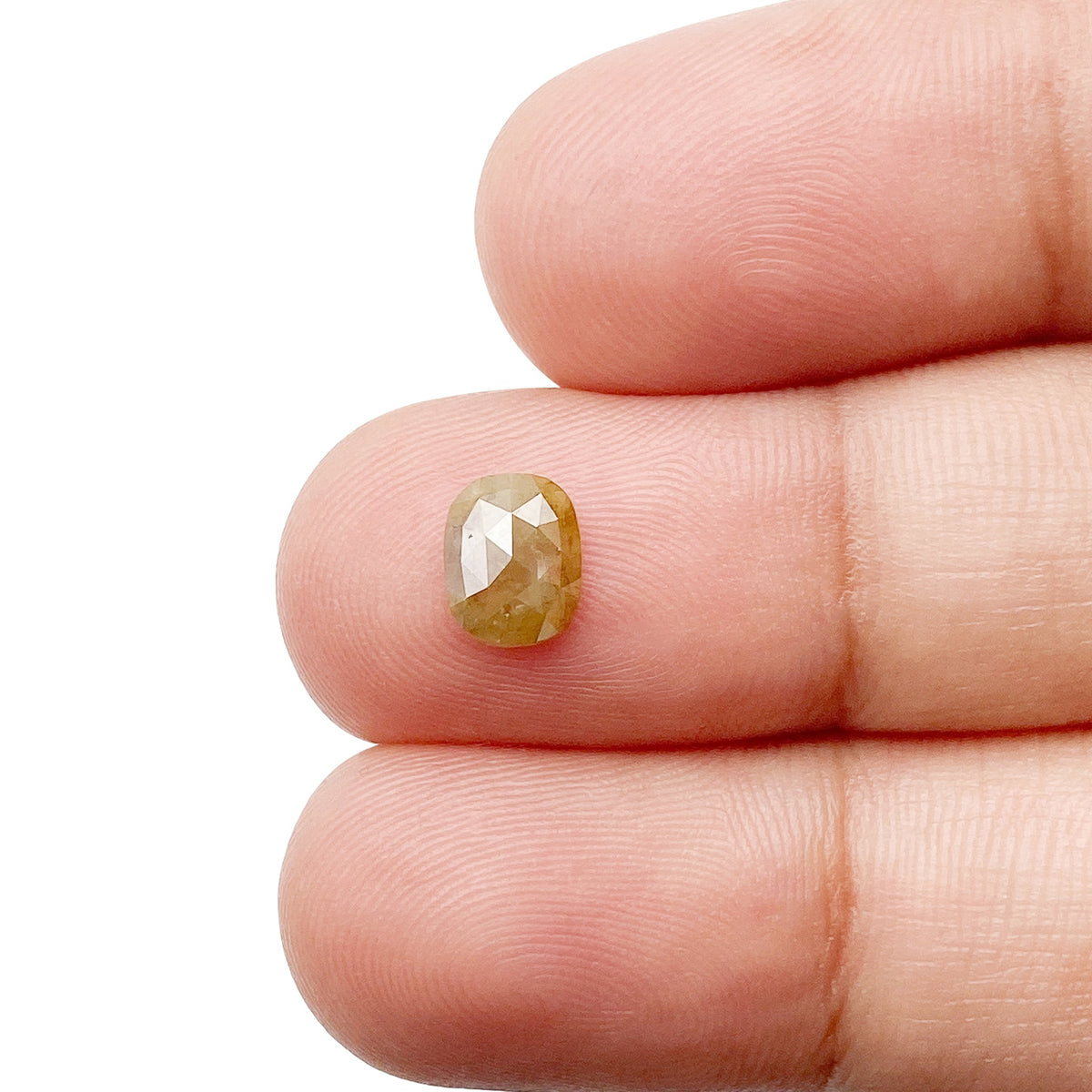 0.63ct | Salt & Pepper Cushion Shape Rose Cut Diamond - Modern Rustic Diamond