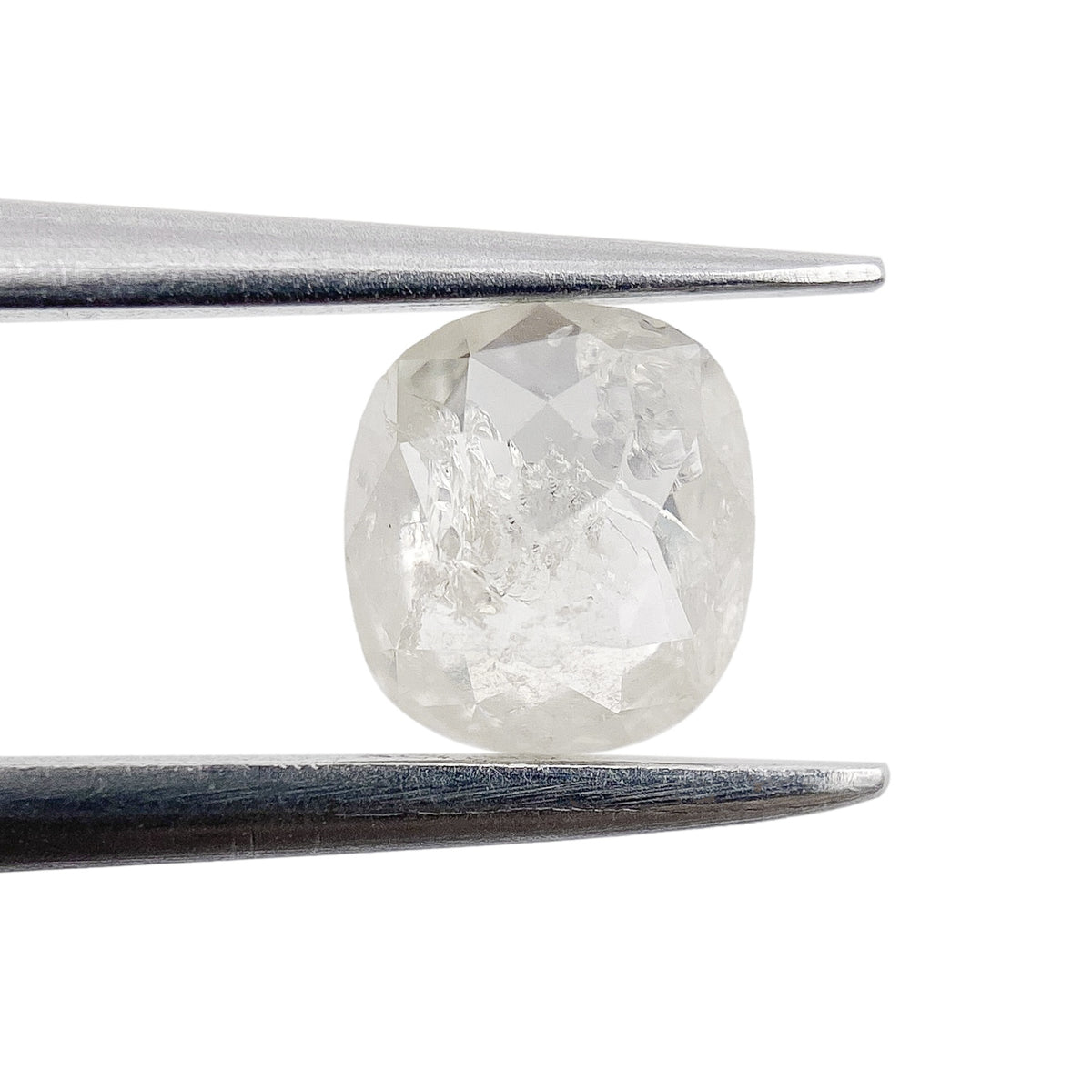 0.63ct | Salt & Pepper Cushion Shape Rose Cut Diamond - Modern Rustic Diamond