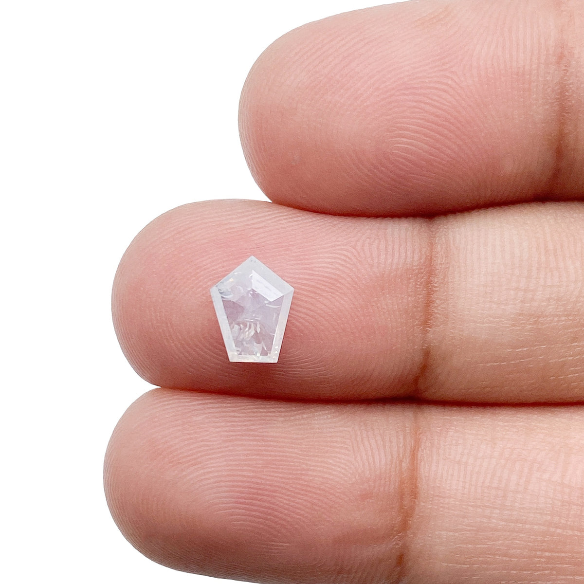 0.63ct | Salt & Pepper Shield Shape Rose Cut Diamond - Modern Rustic Diamond
