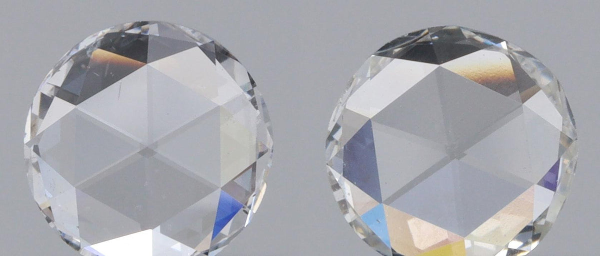 0.63cttw | G VS2 Round Shape Rose Cut Diamond Matched Pair - Modern Rustic Diamond