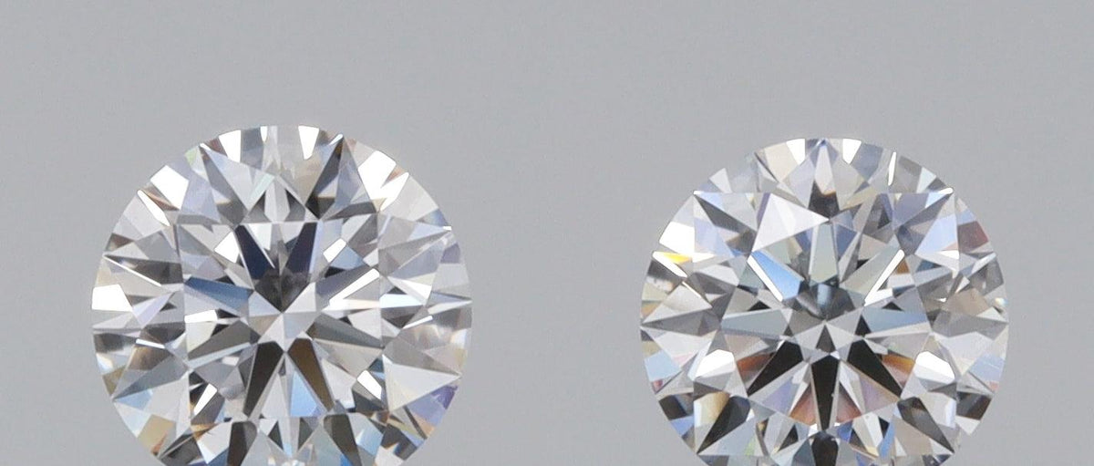 0.64cttw | F VVS2 Round Shape Brilliant Cut Diamond Matched Pair - Modern Rustic Diamond