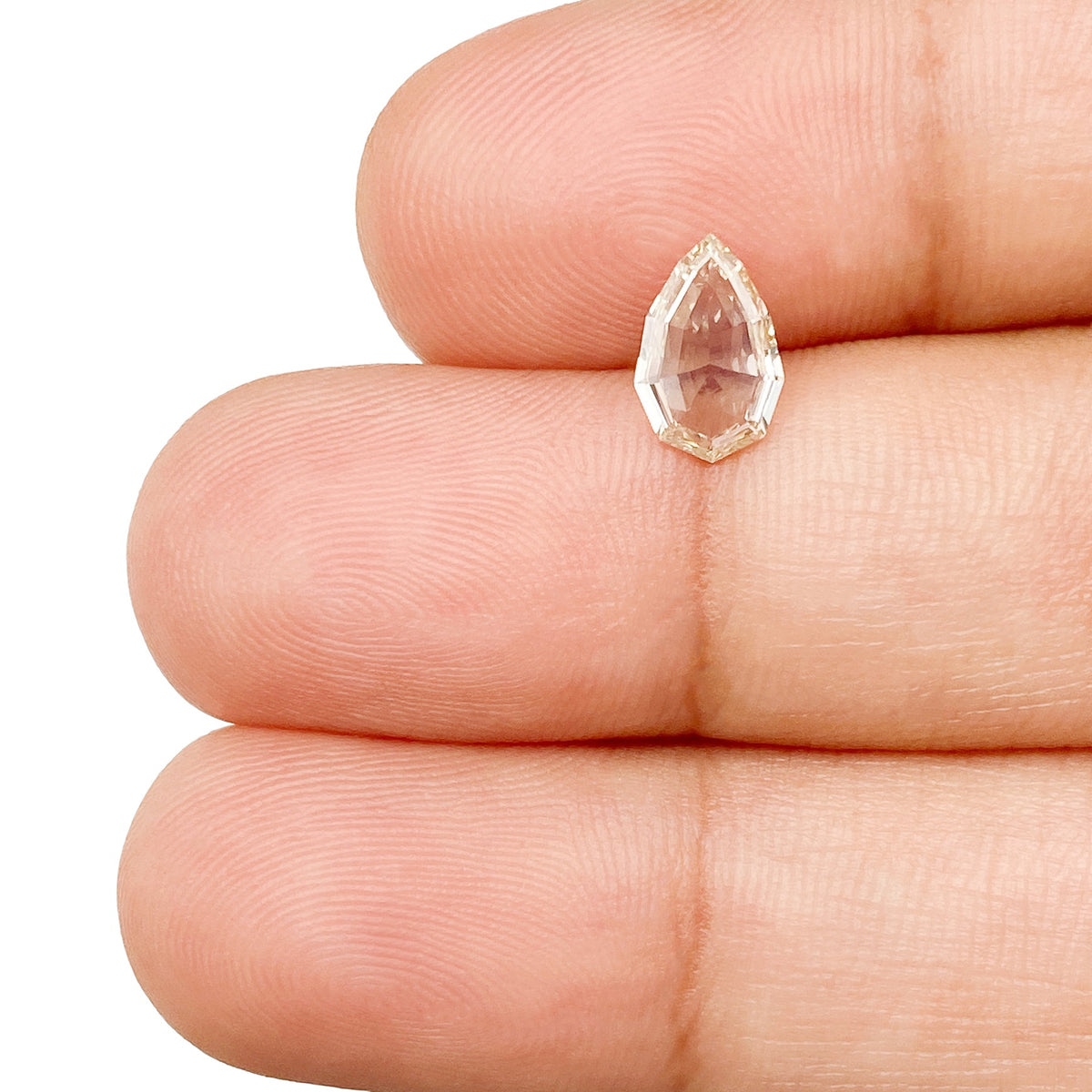 0.65ct | Champagne VVS Pear Shape Step Cut Diamond - Modern Rustic Diamond