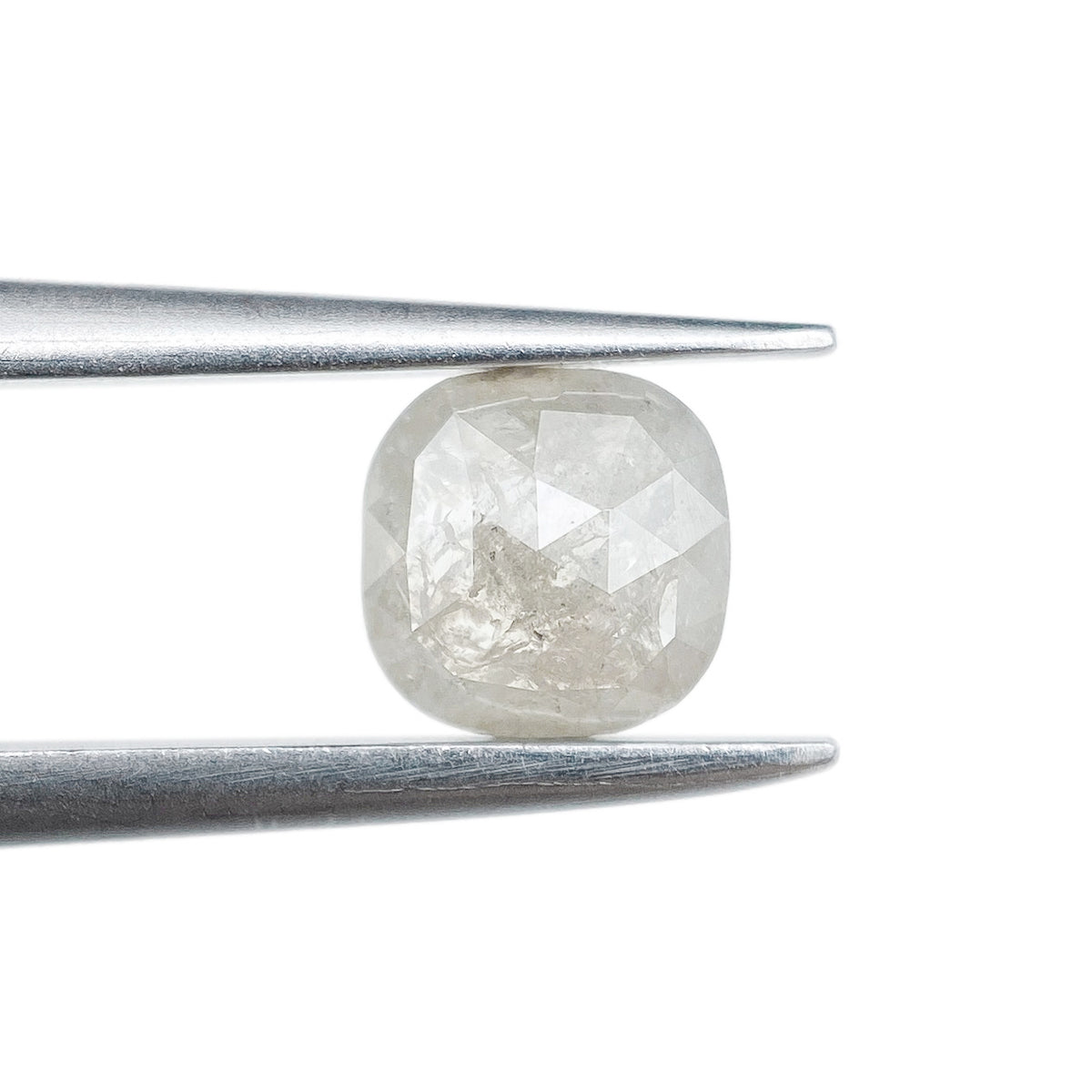 0.65ct | Salt & Pepper Cushion Shape Rose Cut Diamond - Modern Rustic Diamond