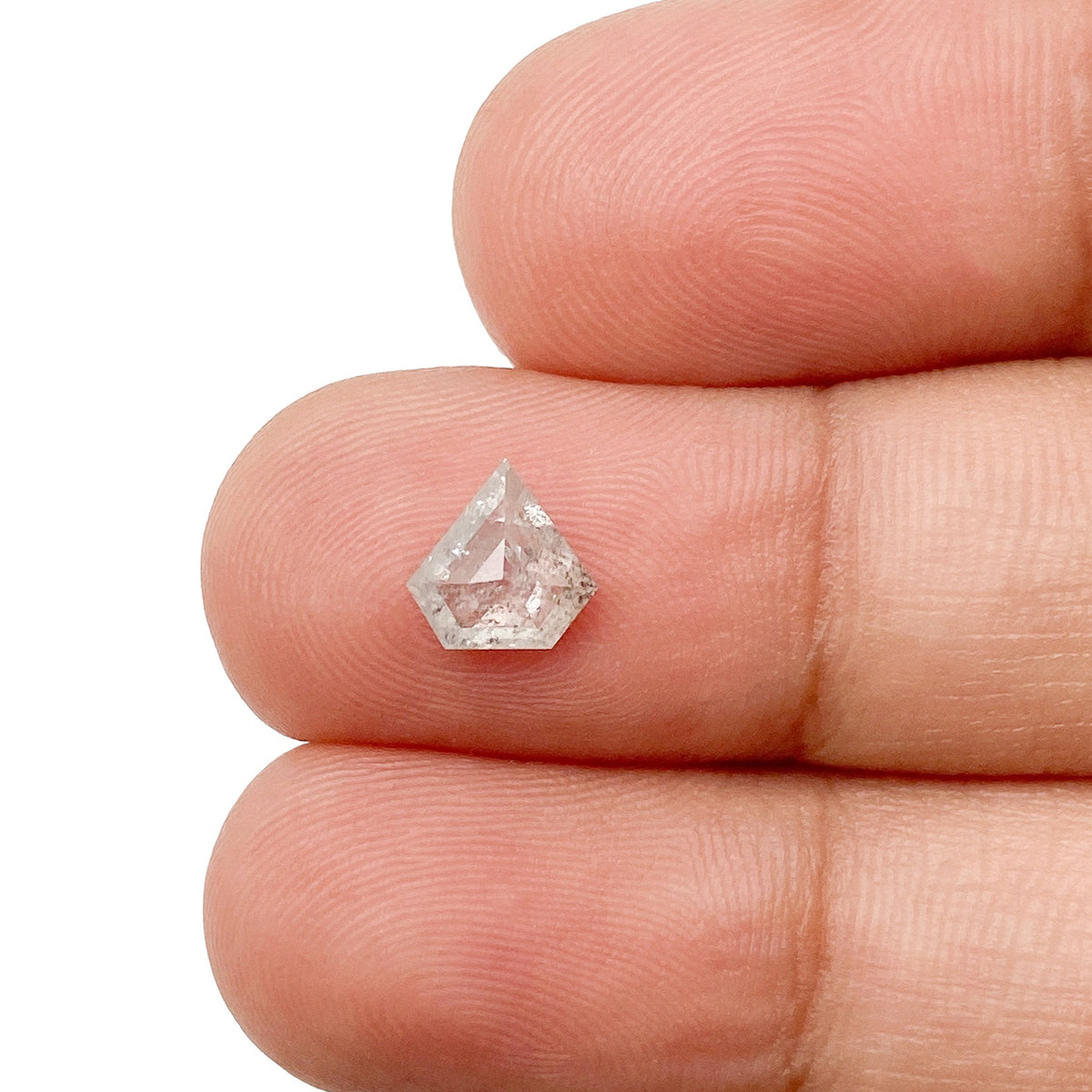 0.65ct | Salt & Pepper Shield Shape Step Cut Diamond - Modern Rustic Diamond