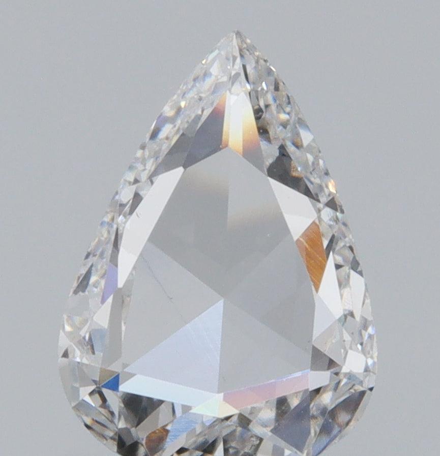 0.67ct | E/VS2 Pear Shape Rose Cut Diamond (GIA)-Modern Rustic Diamond