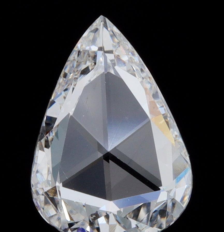 0.67ct | E/VS2 Pear Shape Rose Cut Diamond (GIA)-Modern Rustic Diamond