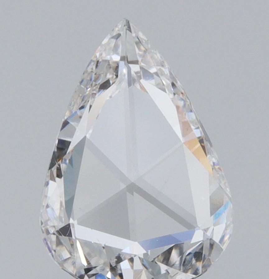 0.67ct | E/VS2 Pear Shape Rose Cut Diamond (GIA)-Modern Rustic Diamond