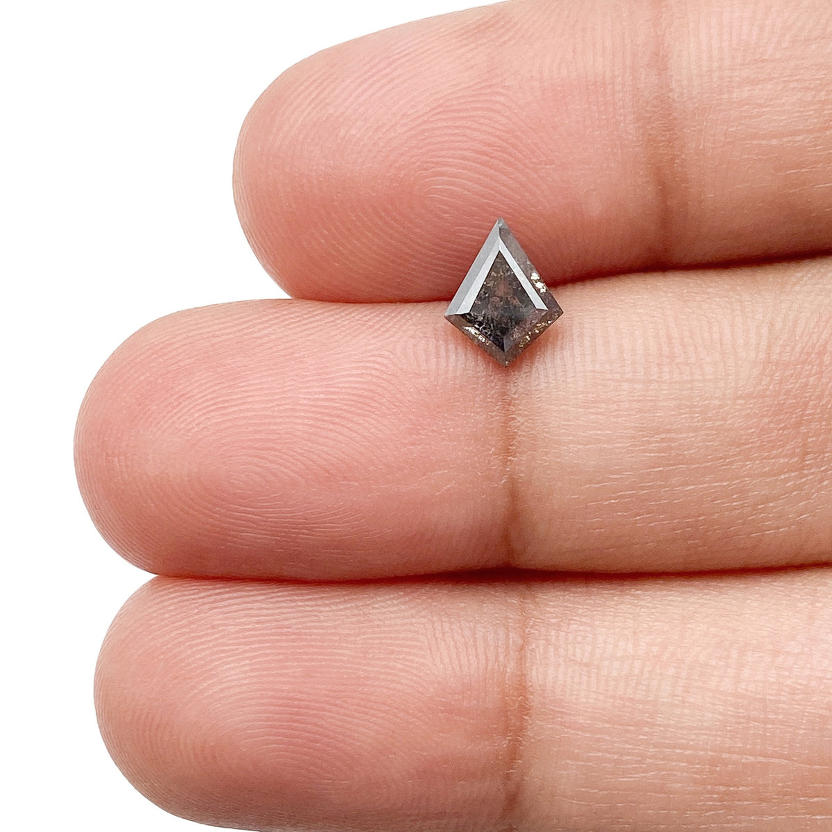 0.67ct | Salt & Pepper Kite Shape Step Cut Diamond - Modern Rustic Diamond