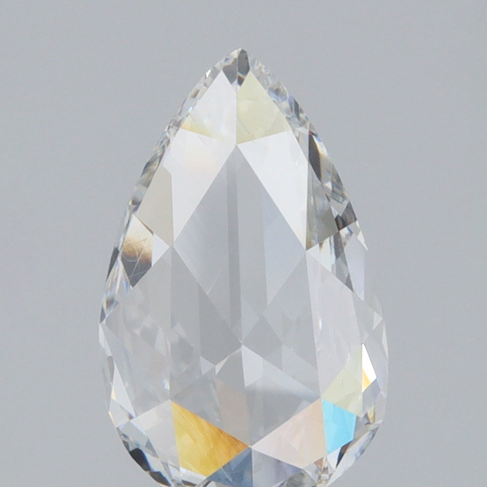 0.68ct | D/VS2 Pear Shape Rose Cut Diamond - Modern Rustic Diamond