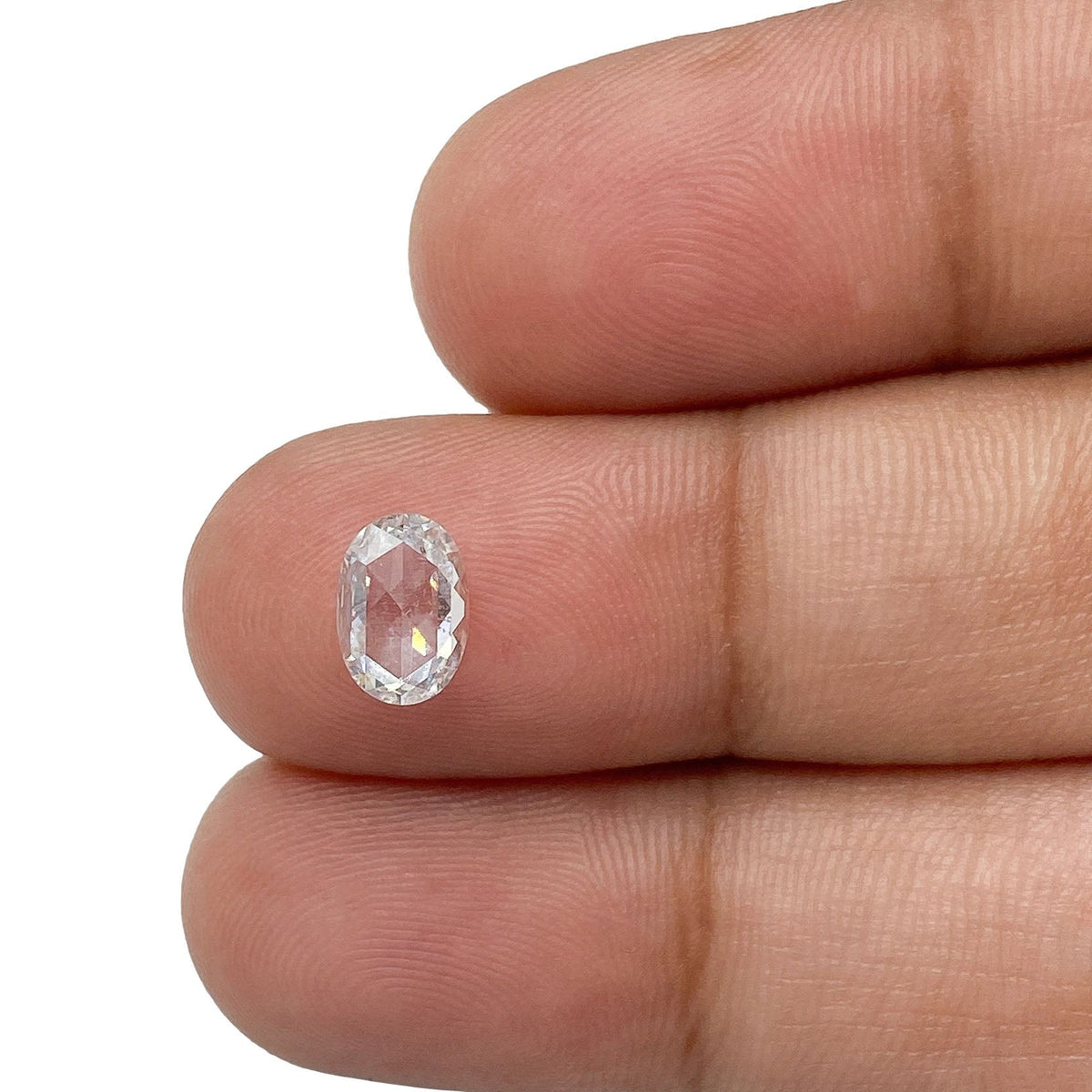 0.69ct | D/SI1 Oval Shape Rose Cut Diamond-Modern Rustic Diamond