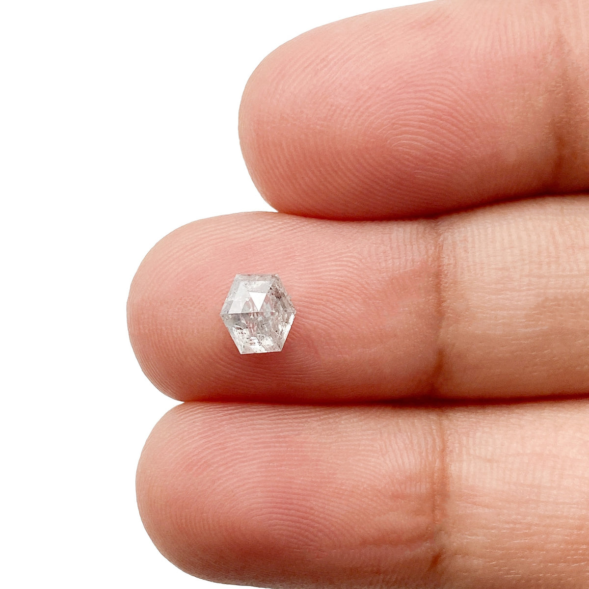 0.71ct | Salt & Pepper Hexagon Shape Step Cut Diamond - Modern Rustic Diamond