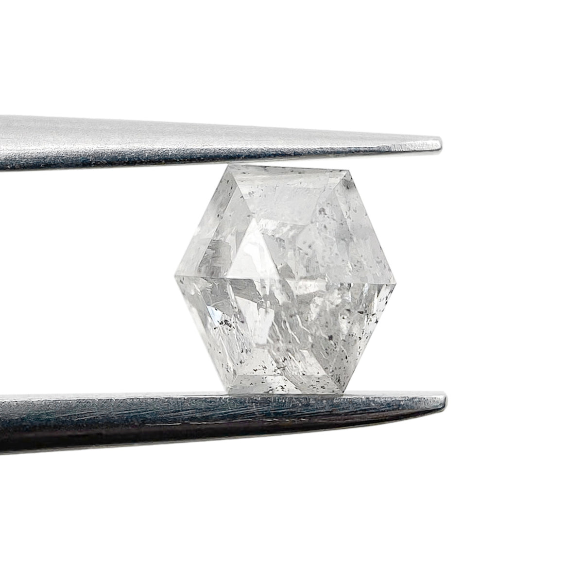 0.71ct | Salt & Pepper Hexagon Shape Step Cut Diamond - Modern Rustic Diamond