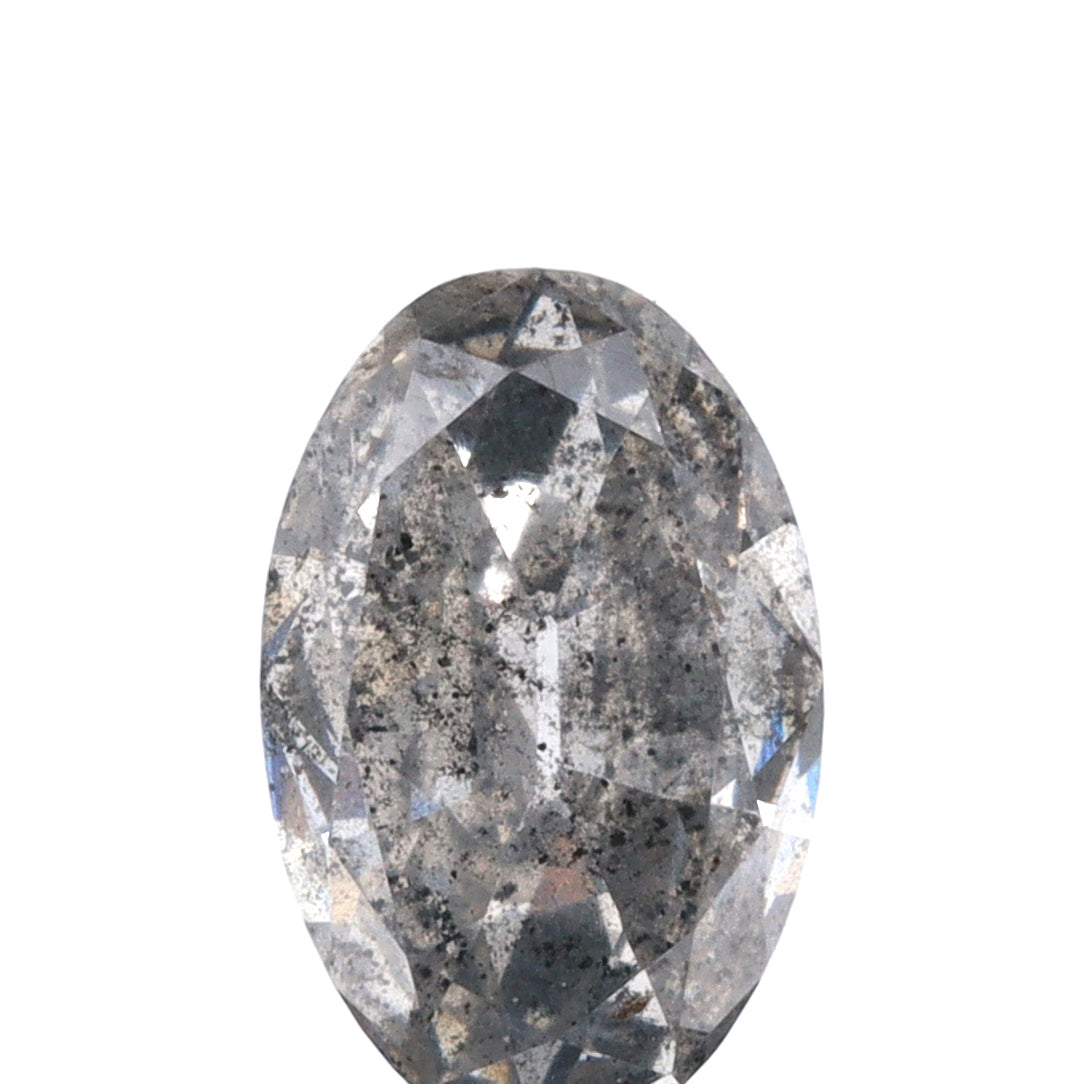 0.71ct | Salt & Pepper Oval Shape Brilliant Cut Diamond - Modern Rustic Diamond