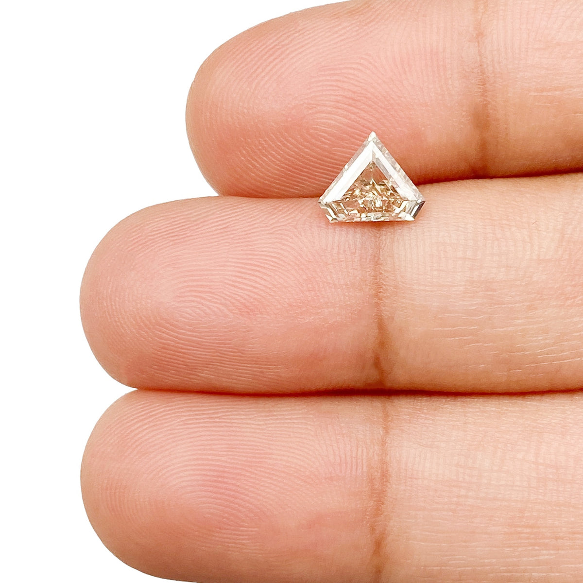 0.72ct | Champagne SI Shield Shape Step Cut Diamond - Modern Rustic Diamond