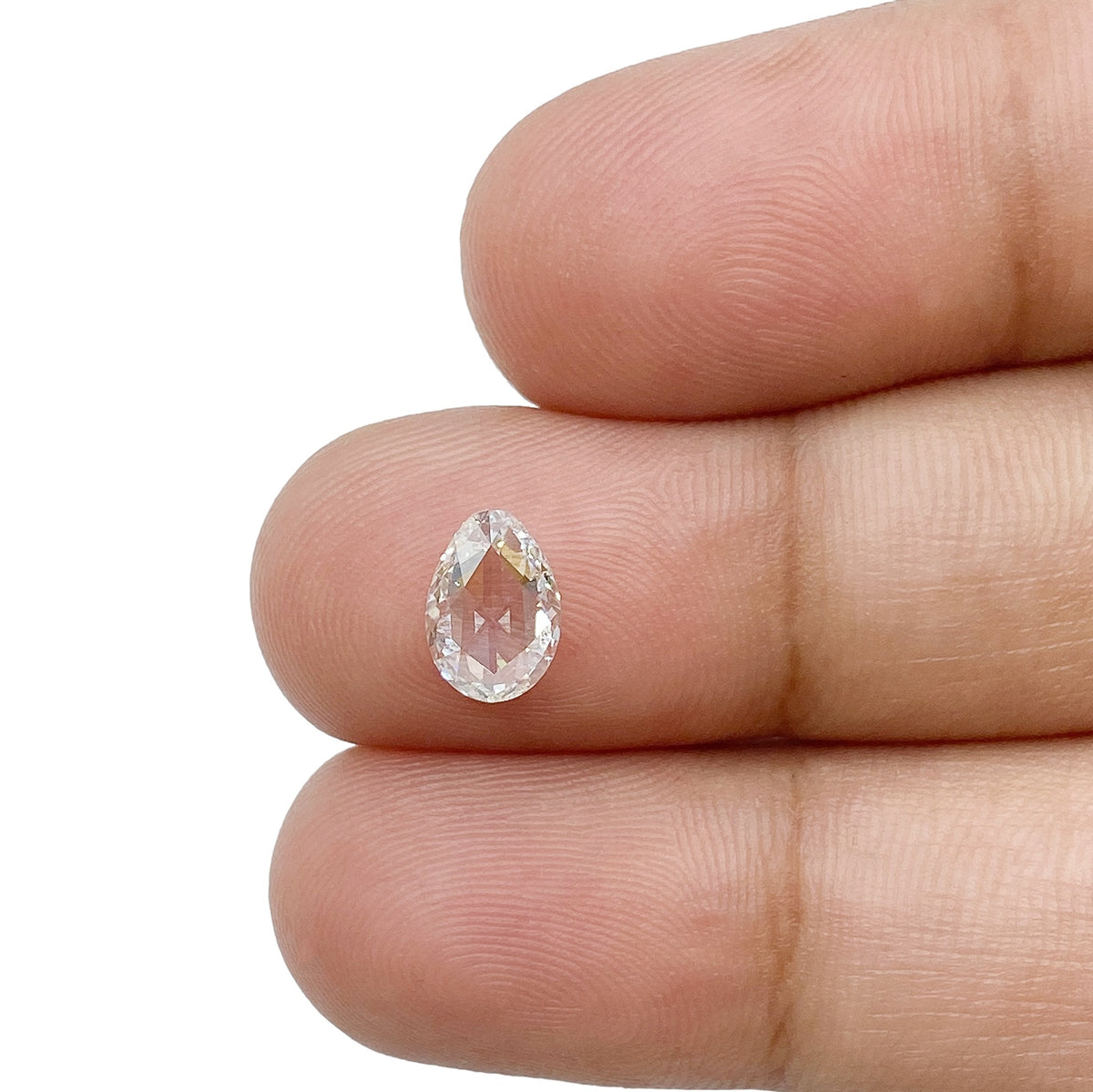0.72ct | G/VVS2 Pear Shape Rose Cut Diamond (GIA) - Modern Rustic Diamond