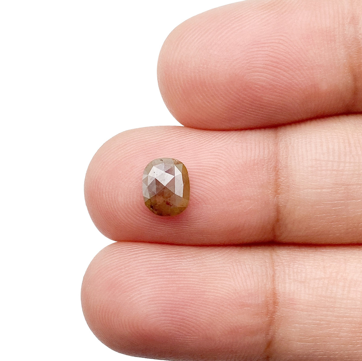 0.72ct | Salt & Pepper Cushion Shape Rose Cut Diamond - Modern Rustic Diamond
