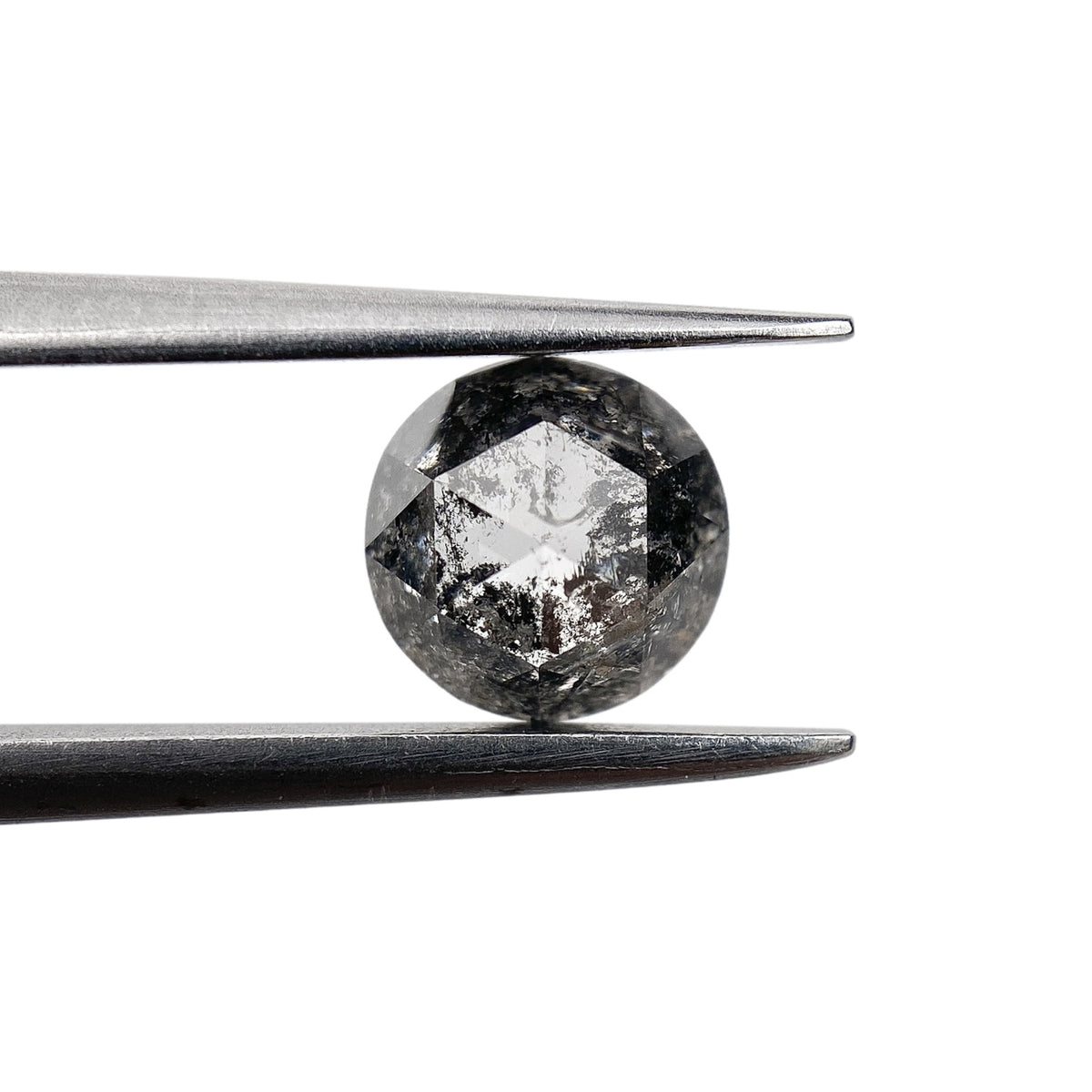 0.72ct | Salt & Pepper Round Shape Rose Cut Diamond - Modern Rustic Diamond