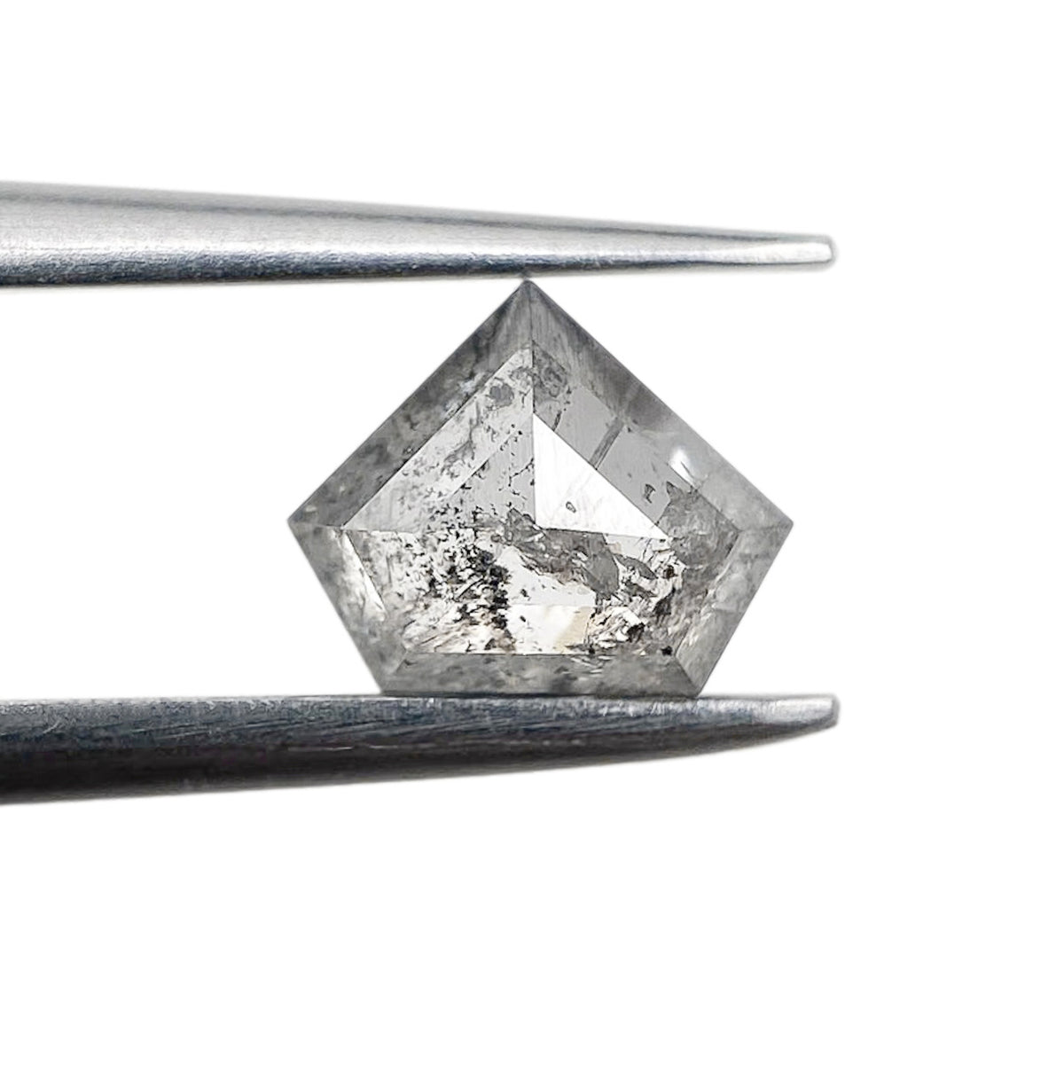 0.72ct | Salt & Pepper Shield Shape Step Cut Diamond - Modern Rustic Diamond