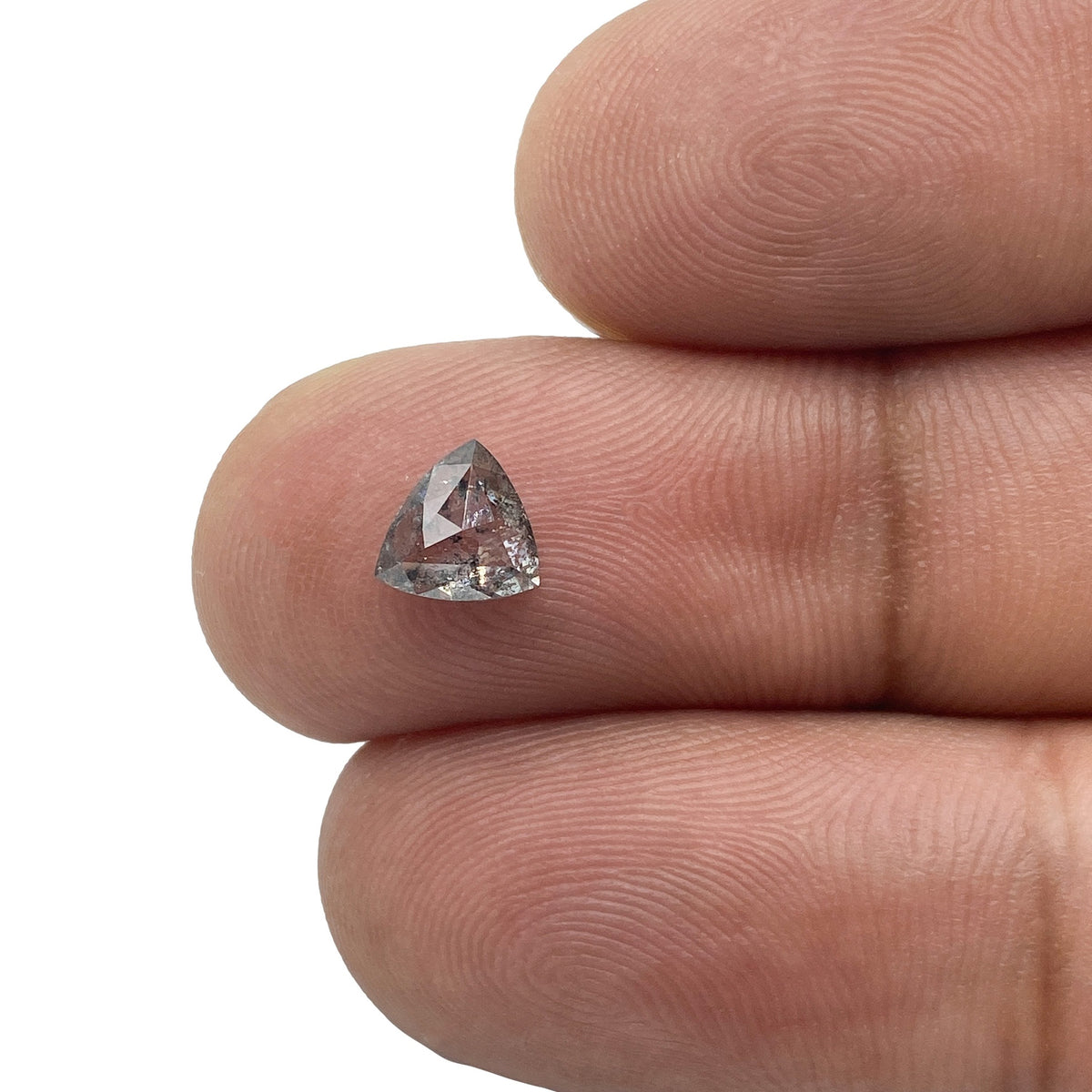 0.72ct | Salt & Pepper Triangular Shape Rose Cut Diamond - Modern Rustic Diamond
