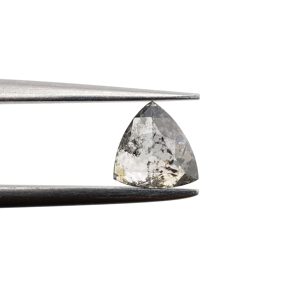 0.72ct | Salt & Pepper Triangular Shape Rose Cut Diamond - Modern Rustic Diamond