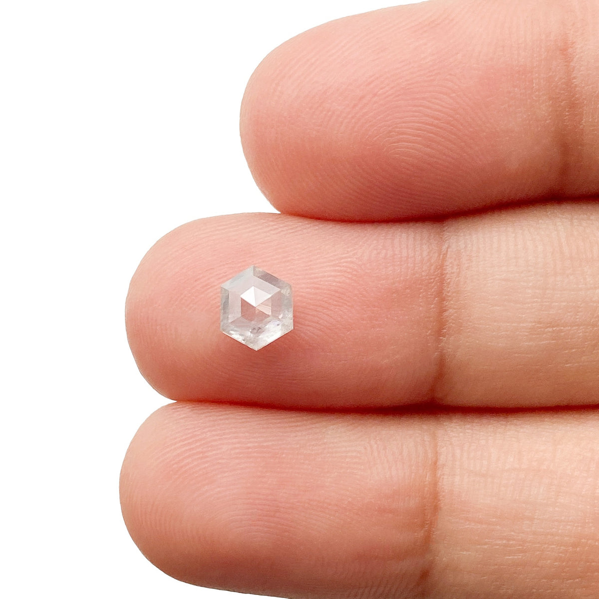 0.73ct | Salt & Pepper Hexagon Shape Step Cut Diamond - Modern Rustic Diamond
