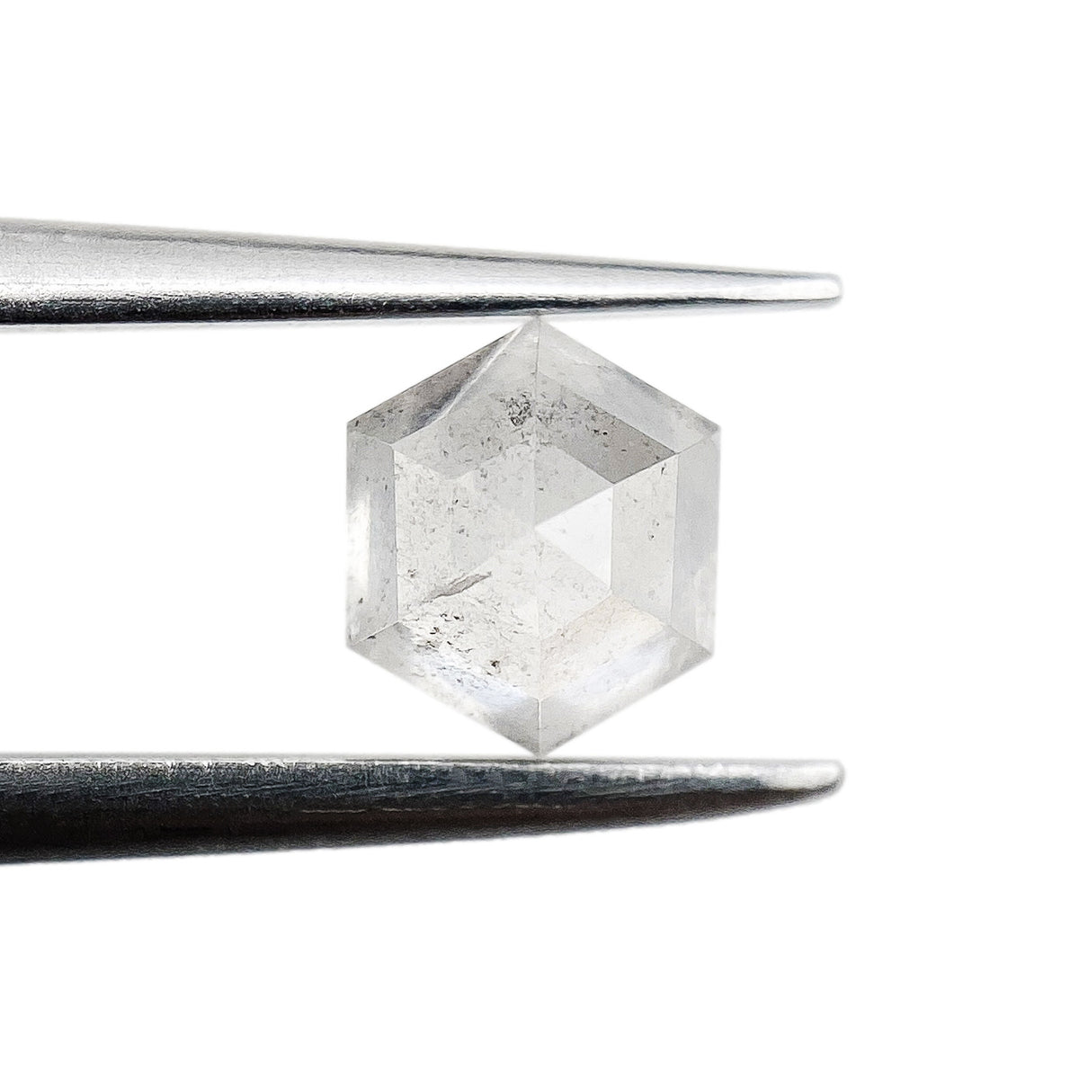 0.73ct | Salt & Pepper Hexagon Shape Step Cut Diamond - Modern Rustic Diamond