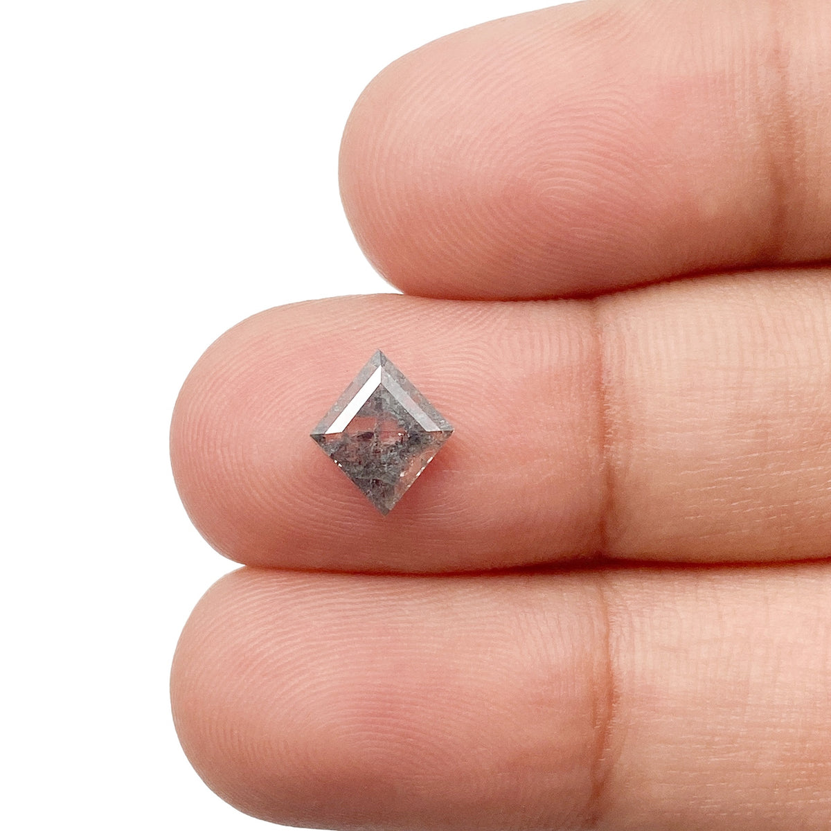0.73ct | Salt & Pepper Lozenge Shape Step Cut Diamond - Modern Rustic Diamond