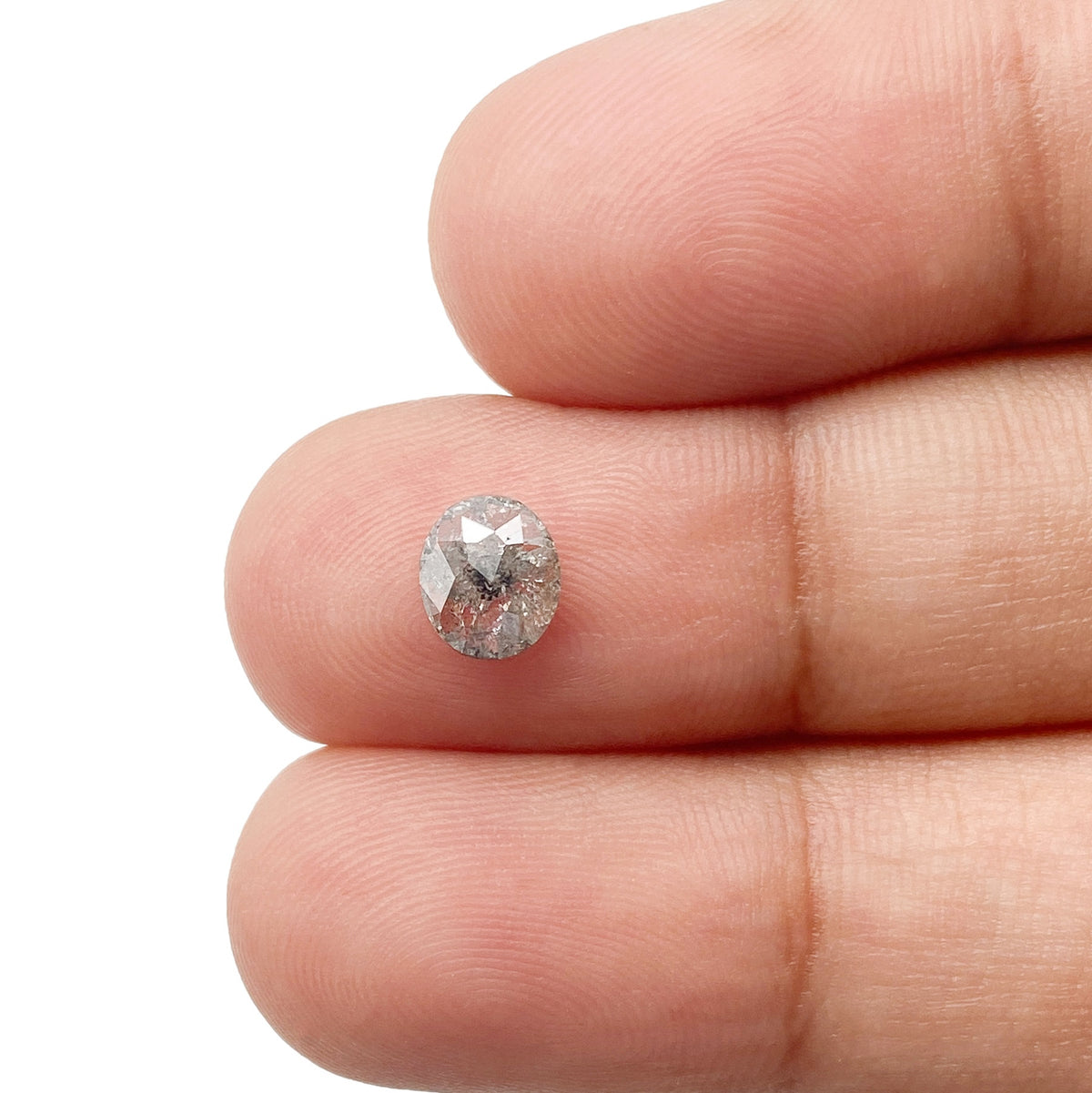 0.73ct | Salt & Pepper Oval Shape Brilliant Cut Diamond - Modern Rustic Diamond
